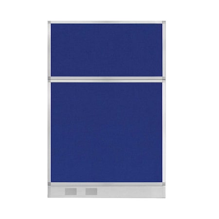 Versare Hush Panel Configurable Cubicle Partition 4' x 6' Royal Blue Fabric w/ Cable Channel 1855605